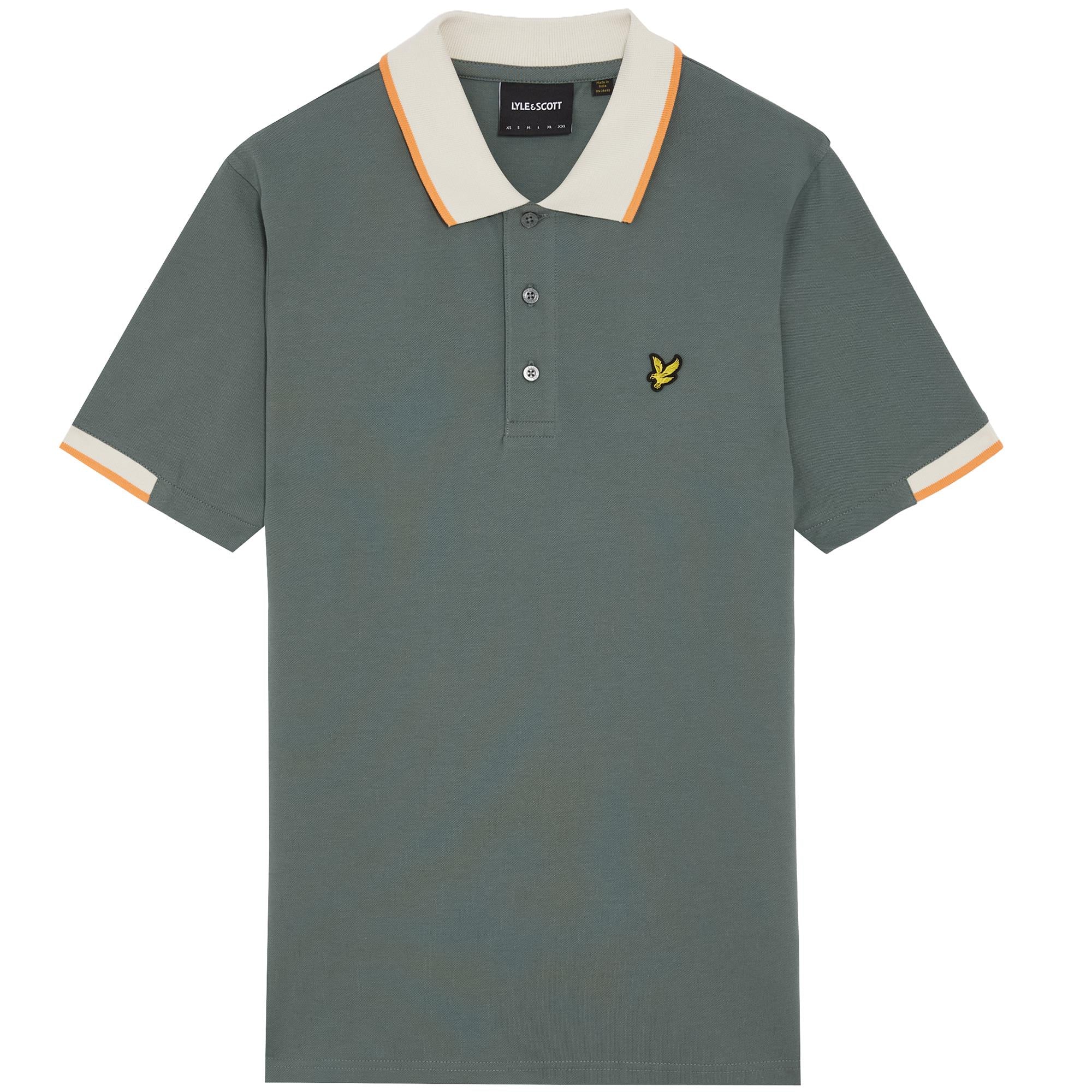 Lyle & Scott Half Tipped Mens Polo Shirt Green Mecurial